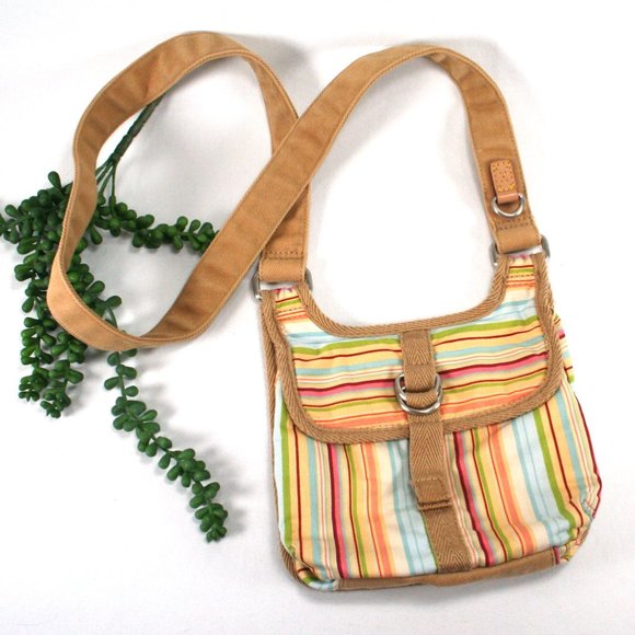 Fossil Handbags - Fossil Multicolor Striped Crossbody Bag